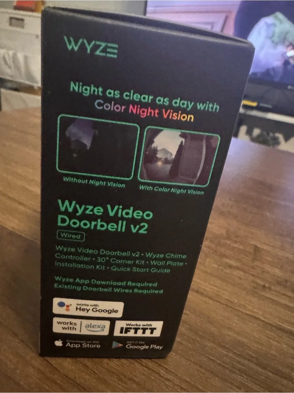 BRAND NEW Wyze Video Doorbell v2 - Black with Teal Accents Unopened Box